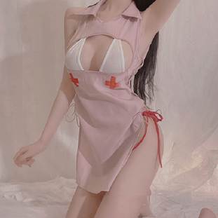 핑크 간호사 코스프레 원피스 이벤트속옷 원피스+브라+팬티set